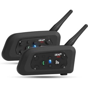 EJEAS - V6 Pro - Bluetooth Intercom Headset - Draadloos - Voor Motorrijden - 2 Stuks