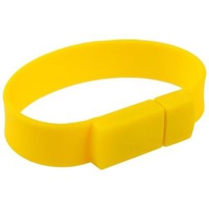 16GB siliconen armbanden USB 2.0 Flash schijf (geel)