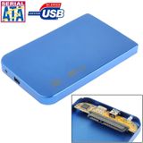 Externe USB 2.0 behuizing voor 2.5 inch SATA HDD harde schijf  Afmetingen: 126 x 75 x 13 mm (blauw)