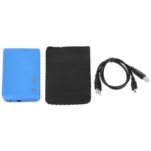 Externe USB 2.0 behuizing voor 2.5 inch SATA HDD harde schijf, Afmetingen: 126 x 75 x 13 mm (blauw)