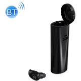 V21 mini Single Ear Stereo Bluetooth V 5.0 draadloze koptelefoon met Oplaaddoos (zwart)