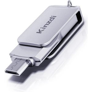 Kinzdi 64GB USB + Type-C Interface Metal Twister Flash Disk V8 (Zilver)