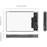 ORICO 2139C3-CR USB 3.1 Type-C Transparant externe behuizing voor 9.5mm 2.5 inch SATA SSD / HDD harde schijf