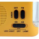 Zonne-energie Dynamo Hand zwengel lantaarn Rescue licht  multi-functioneel Outdoor Emergency 5 LED zaklamp met AM / FM-Radio