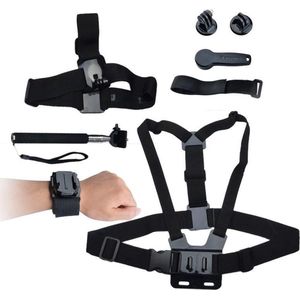 KT-116 7 in 1 + borstband Elastische hoofdband + Telescopisch verstelbare monopod + Wifi Polsband + 1/4 Statief Adapter + Verstelbare Polsband + Sleutelset voor GoPro Hero 4 / 3+ / 3 / 2 / 1