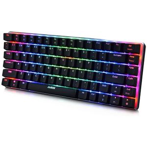 Ajazz 82 toetsen laptop computer RGB licht gaming mechanisch toetsenbord (zwarte blauwe schacht)