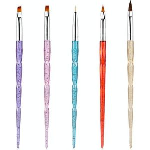 3 Sets Nail Pen Set Phototherapy Drawline Pen Geschilderd Pen Flash Powder Pen Rod Smudge Carving Pen  Stijl: 5 In 1