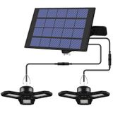 2 in 1 Outdoor Solar Waterdichte Tuin Decoratie LED Vouwen Tri-Blad Lamp Garage Licht (Cool White Light)