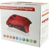 Home Theater Projector van de draagbare DVD met TV ontvanger functie (PAL / NTSC / SECAM)  AV IN / OUT en spel functie  ondersteuning voor SD / MMC-kaart / USB-flashschijf  projectie Afbeeldingsgrootte: 10-80""