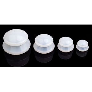 4 kopjes / gezondheidszorg lichaamsmassage Cupping Therapie Anti Cellulite siliconen Vacuum kopjes (wit) Set