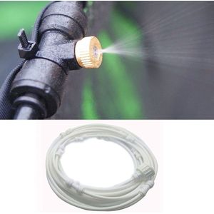 Outdoor gazon tuin PE slang mist gieter lijn Misting koeling systeem met 26 x mist nozzles  lengte: 18m (wit)