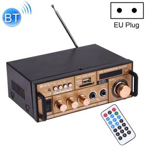 BT-118 Bluetooth HiFi Stereo audio versterker met afstandsbediening  LED-display  USB/SD & MMC-kaart/MP3/AUX/FM  AC 220V/DC 12V  EU-stekker