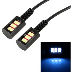 1 Pair DC12V 0.4W 3LEDs SMD-5630 Car / Motorcycle License Plate Light  Cable Length: 27cm (Ice Blue Light)