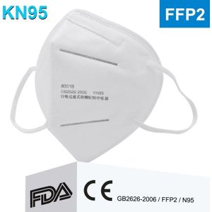 CE/FDA/FFP2 Certified KN95 n95 Self-Priming Filter Respirator Virus Protection Doctor Nurse Face Mask(Wit)