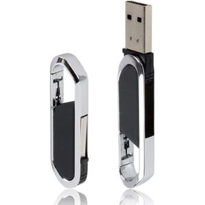 4GB metalen sleutelhangers stijl USB 2.0 Flash schijf (zwart)