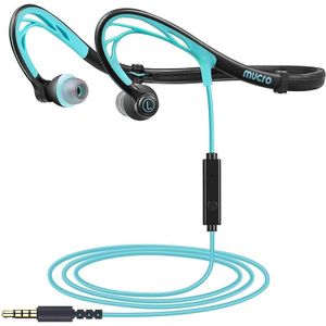 Mucro ML233 Opvouwbare bedrade running sport hoofdtelefoons nachthalsband in-ear stereo oortelefoons (Blauw)