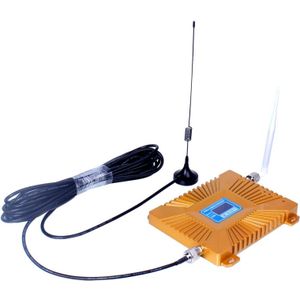 GSM900 / DCS1800MHz Mini mobiele telefoon LCD signaal Repeater met zuignap Antenna(Gold)