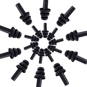 Let op type!! 10 paar waterdichte zwemmen siliconen oordoppen voor volwassen zwemmers kinderen duiken zachte Anti-Noise Ear Plug (zwart)