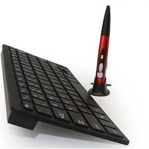KM-808 2.4GHz Draadloos multimediatoetsenbord + draadloze optische Pen muis met USB ontvanger Set voor Computer PC Laptop  willekeurige Pen muis kleur Delivery(Black)