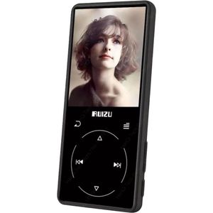 RUIZU D16 Metalen Bluetooth MP3 Speler - Draagbare Audio 8GB - Muziekspeler met ingebouwde Speaker - FM Radio - Recorder - E-Book - Video Speler - Zwart
