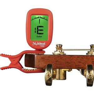 Gitaar Tuner Clip op-nauwkeurige chromatische  akoestische gitaar bas Banjo viool Ukulele Tuner(Red)