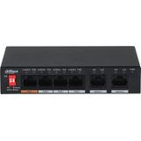 Dahua DH-PFS3006-4ET-60 - Netwerk Switch - Unmanaged - 4 PoE Poorten - Zwart