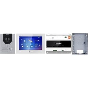 Dahua KTD01L(S) complete 2-wire opbouw IP video deurbel intercom kit met VTO2202F-P-S2, VTH5422HW en VTNS1001B-2