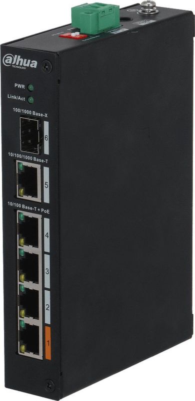 Dahua - PFS3106-4ET-60-V2 - Netwerkschakelaar - Zwart - 4 Havens