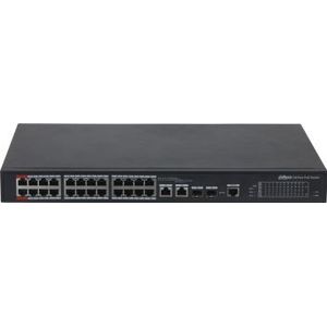 Dahua PoE DH-PFS4226-24ET-360-V3 netwerkswitch Managed L2 Gigabit Ethernet (10/100/1000) (26 Havens), Netwerkschakelaar, Zwart