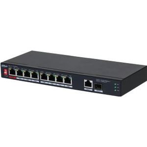 Dahua PoE PFS3110-8ET1GT1GF-96 netwerk-switch Unmanaged Gigabit Ethernet (10/100/1000) Power over Ethernet (PoE) Zwart
