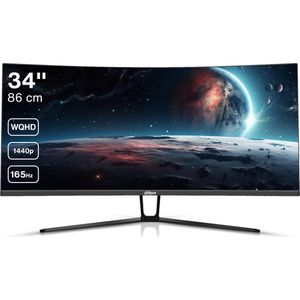 Dahua LM34-E330C - Curved Ultrawide QHD VA Gaming Monitor - 34 inch - 165hz - 1ms - Inclusief DisplayPort kabel