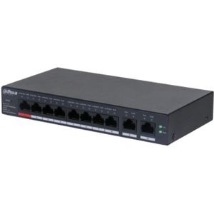 Dahua Switch CS4010-8GT-110 Type L2 Desktop/pedestal 8x10Base-T / 100Base-TX / 1000Base-T PoE ports 8 ... (10 Havens), Netwerkschakelaar, Zwart