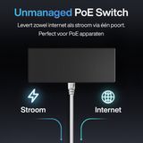 Dahua Technology PoE SF1005P Unmanaged L2 Fast Ethernet (10/100) Power over Ethernet (PoE) Zwart