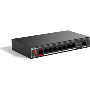 Dahua Technology PoE SF1009P Unmanaged L2 Fast Ethernet (10/100) Power over Ethernet (PoE) Zwart