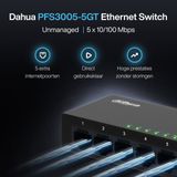 Dahua Technology Access PFS3005-5GT-V2 Unmanaged L2 Gigabit Ethernet (10/100/1000) Zwart