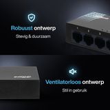 Dahua Technology Access PFS3005-5GT-V2 Unmanaged L2 Gigabit Ethernet (10/100/1000) Zwart