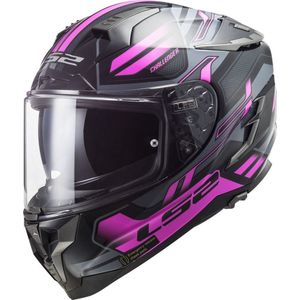 LS2 Helm Challenger Spin FF327 titanium / roze maat L