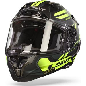LS2 FF327 Challenger Spin M.Cobalt H-V Geel Integraalhelm - Maat S - Helm