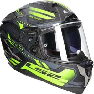 LS2 Helm Challenger Spin FF327 Zwart / Geel Maat L