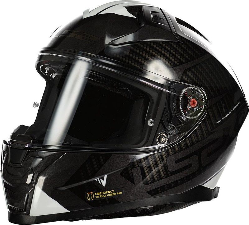 LS2 - FF811 - Integraalhelm - Zwart/Wit - Glasvezel/Fiber Mix