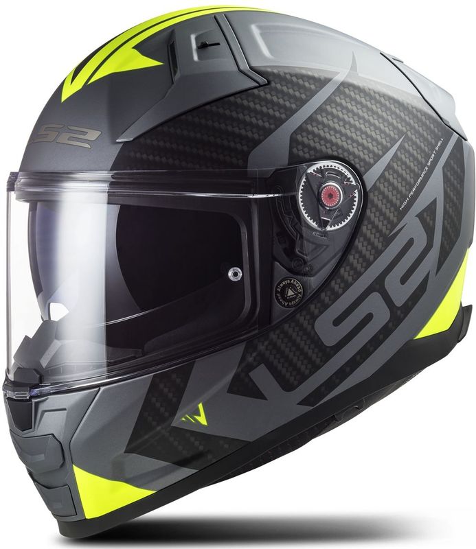 LS2 - Vector II Splitter FF811 - Helm - Mat Titanium - Fluor Geel - Glasvezel