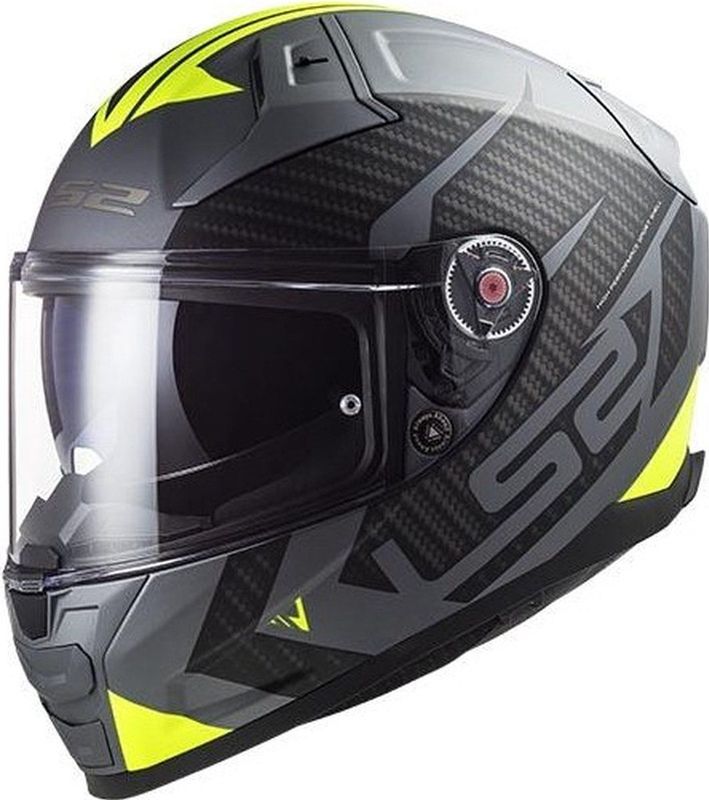 LS2 - Vector II Splitter FF811 - Helm - Mat Titanium - Fluor Geel - Glasvezel