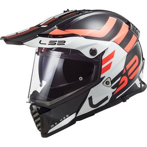 LS2 - MX436 Pioneer - Adventure Helm - Zwart Wit - Polycarbonaat