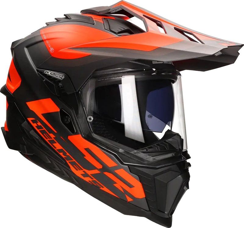 LS2 - MX701 Explorer - Adventure Helm - Mat Zwart Fluo Oranje