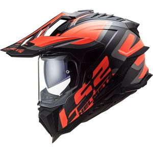 LS2 - MX701 Explorer - Helm - Mat Zwart / Fluor Oranje