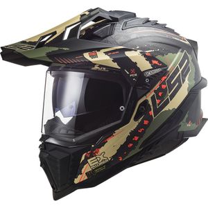 LS2 MX701 Explorer Carbon Adventure helm Frontier glans titanium rood - Maat XXXL