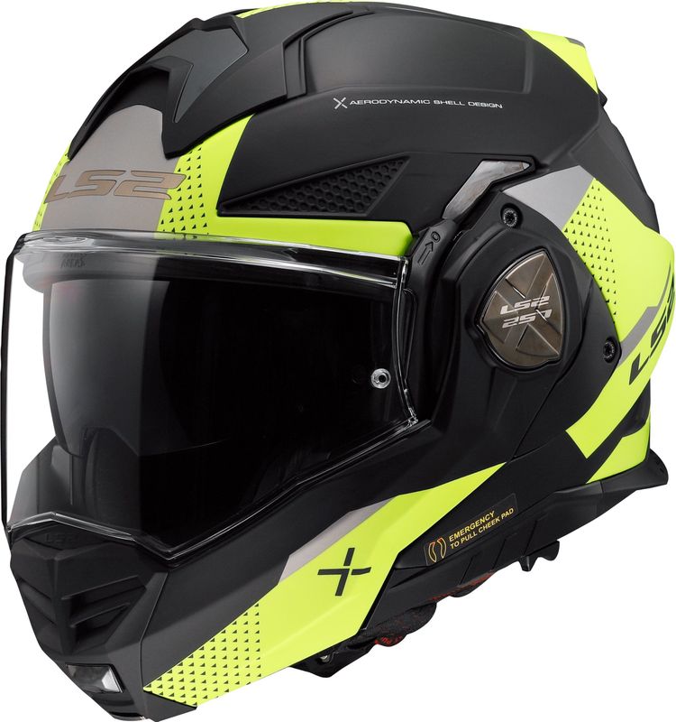 LS2 - Advant X - Helm - Mat Zwart / Fluor Geel - Glasvezel