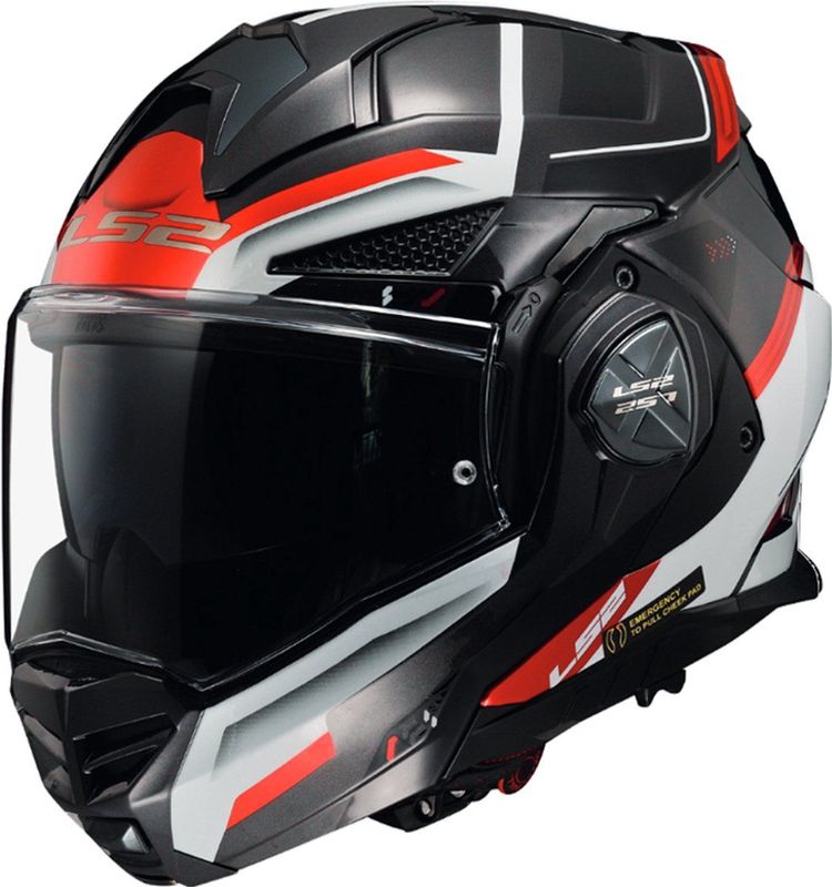 LS2 - Advant X - Motorhelm - Zwart/Wit/Rood - Glasvezel