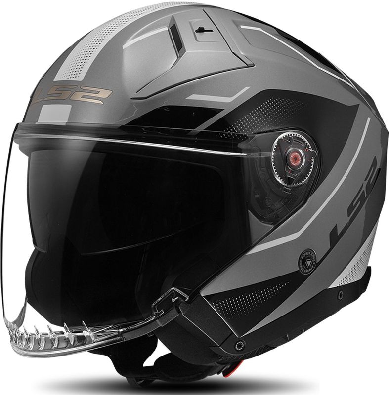 LS2 - OF603 Infinity II Veyron - Open Helm - Grijs-Wit - Composiet