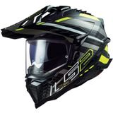 LS2 - MX701 Explorer Carbon - Adventure Helm - Glanzend Zwart Fluo Geel - Koolstofvezel